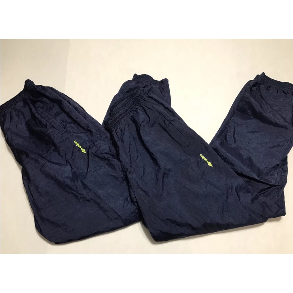 Vtg 90s Umbro Track Pants Linned Cuffed Bottom